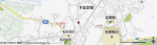 三重県名張市下比奈知2108周辺の地図