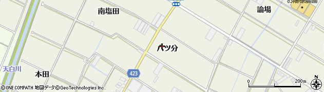 愛知県田原市中山町八ツ分周辺の地図