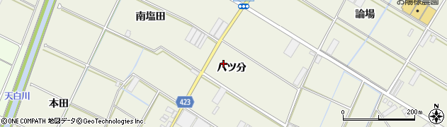 愛知県田原市中山町（八ツ分）周辺の地図