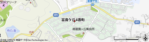 三重県名張市富貴ケ丘４番町周辺の地図