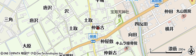 愛知県田原市保美町仲新古周辺の地図