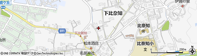 三重県名張市下比奈知2116周辺の地図