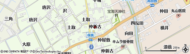 愛知県田原市保美町（仲新古）周辺の地図