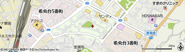 三重県名張市希央台４番町周辺の地図