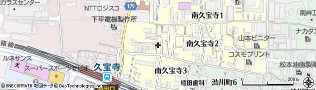 大阪府八尾市南久宝寺周辺の地図