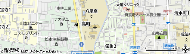 大阪府立八尾高等学校周辺の地図