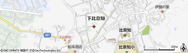 三重県名張市下比奈知2165周辺の地図