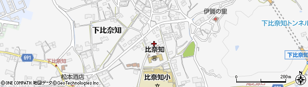 三重県名張市下比奈知1562周辺の地図