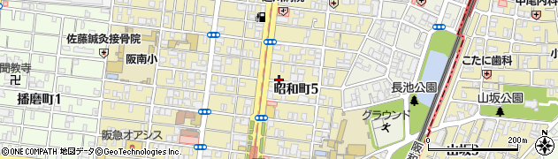 大阪府大阪市阿倍野区昭和町5丁目周辺の地図