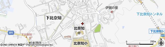 三重県名張市下比奈知1557周辺の地図