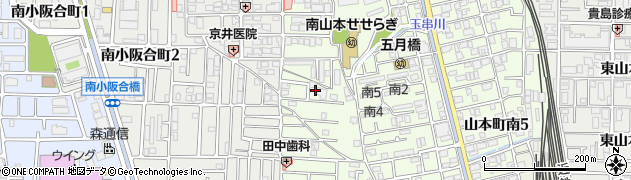 大阪府八尾市山本町南2丁目周辺の地図