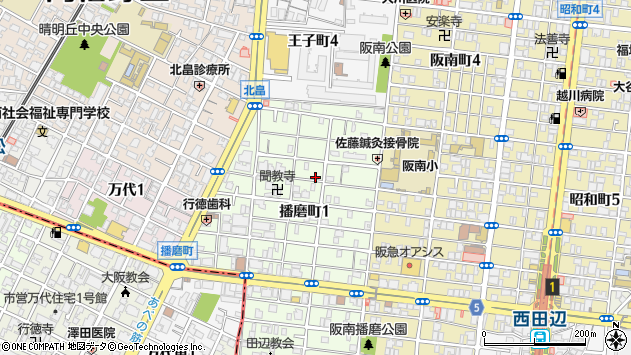 〒545-0022 大阪府大阪市阿倍野区播磨町の地図