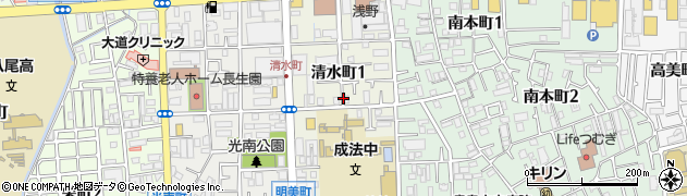 大阪府八尾市清水町周辺の地図