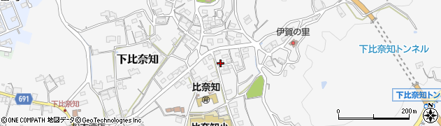 三重県名張市下比奈知1589周辺の地図