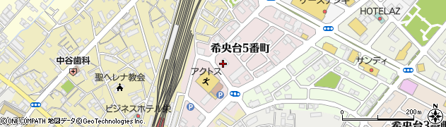 三重県名張市希央台５番町周辺の地図