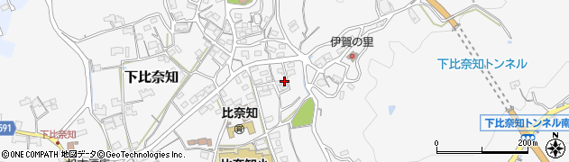 三重県名張市下比奈知1584周辺の地図