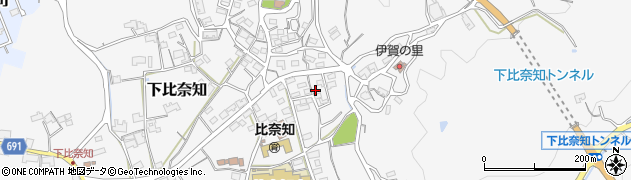 三重県名張市下比奈知1587周辺の地図