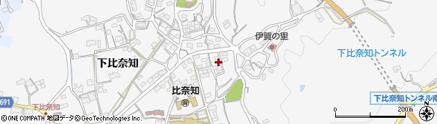 三重県名張市下比奈知1586周辺の地図