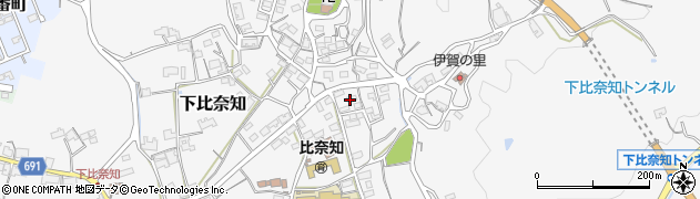 三重県名張市下比奈知1591周辺の地図