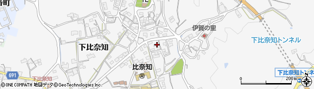 三重県名張市下比奈知1592周辺の地図