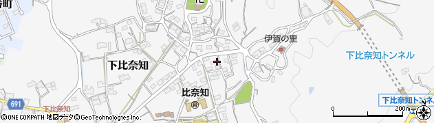 三重県名張市下比奈知1593周辺の地図