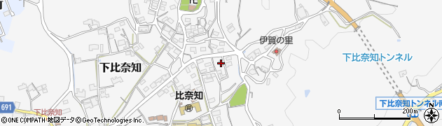 三重県名張市下比奈知1596周辺の地図