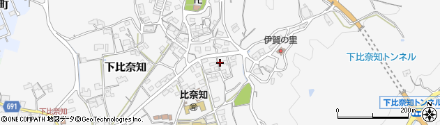 三重県名張市下比奈知1594周辺の地図