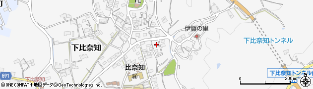 三重県名張市下比奈知1595周辺の地図