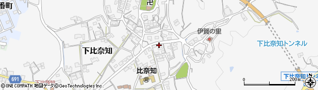 三重県名張市下比奈知1606周辺の地図