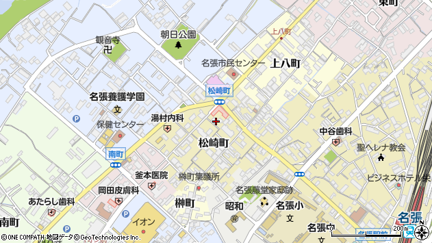 〒518-0722 三重県名張市松崎町の地図