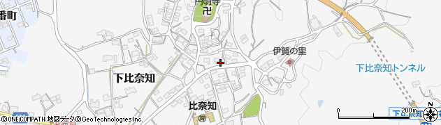 三重県名張市下比奈知1637周辺の地図
