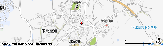 三重県名張市下比奈知1656周辺の地図