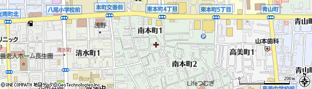 大阪府八尾市南本町1丁目6周辺の地図