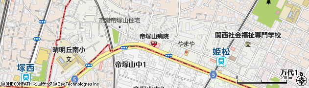 医療法人健友会帝塚山病院デイケアセンター周辺の地図