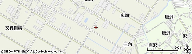 愛知県田原市中山町（広畑）周辺の地図