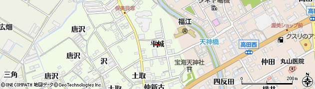 愛知県田原市保美町（平城）周辺の地図
