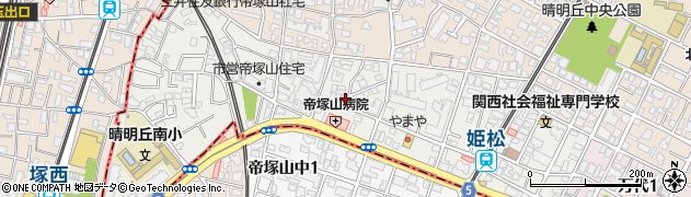 大阪府大阪市阿倍野区帝塚山周辺の地図