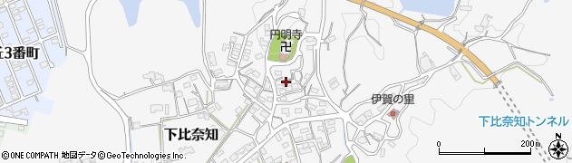 三重県名張市下比奈知1713周辺の地図