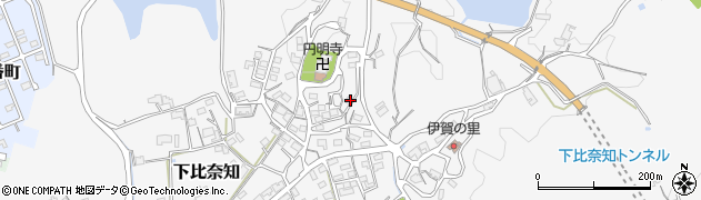 三重県名張市下比奈知1693周辺の地図