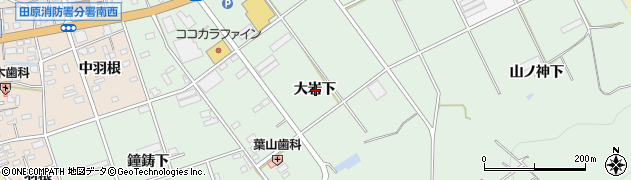 愛知県田原市古田町大岩下周辺の地図