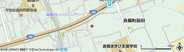 岡山県倉敷市真備町箭田周辺の地図