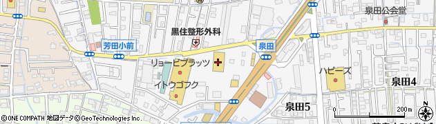 ダイソーリョービプラッツ泉田店周辺の地図