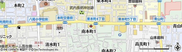 大阪府八尾市南本町1丁目周辺の地図