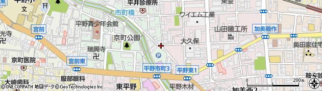 産経新聞　北平野・南平野・加美・生野中央・新今里専売所周辺の地図