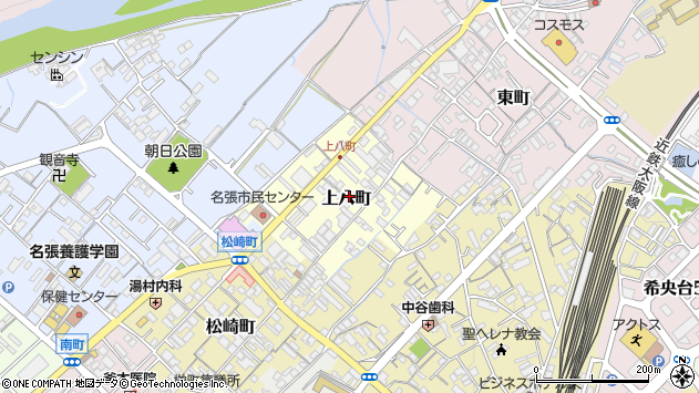 〒518-0710 三重県名張市上八町の地図