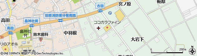愛知県田原市古田町エゲノ前124周辺の地図