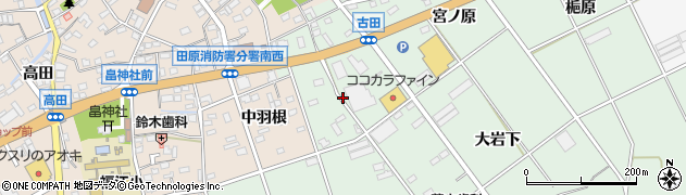 愛知県田原市古田町エゲノ前周辺の地図