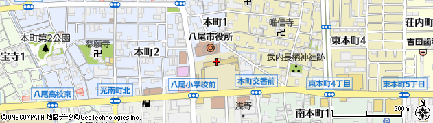 八尾市役所　政策法務課周辺の地図
