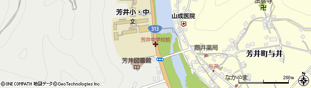 芳井中学校前周辺の地図