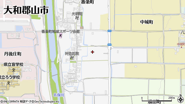 〒639-1117 奈良県大和郡山市番条町の地図